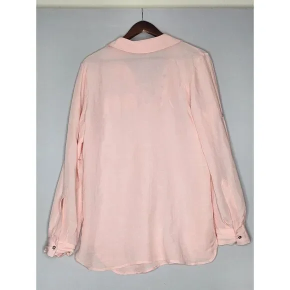 Calvin Klein Linen‎ Tunic Champagne size Med - Picture 2 of 6